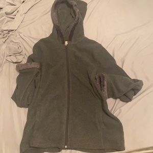 Fuzzy gray jacket with softer fur on trim XL from Carolyn Taylor bought at 10.00